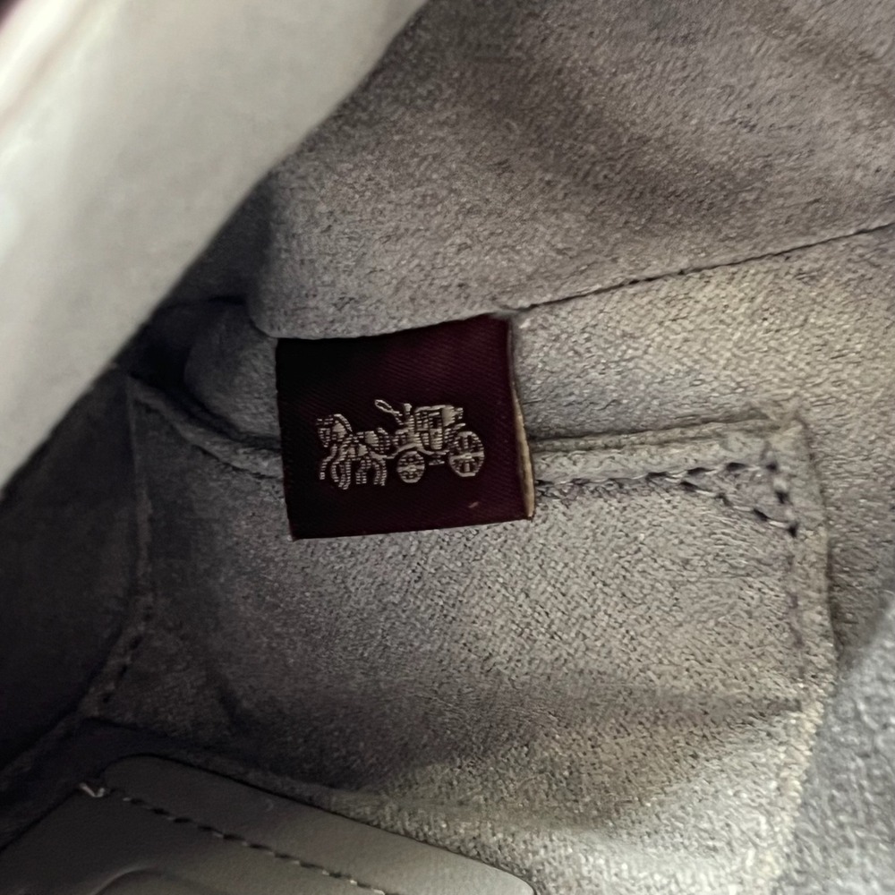 COACH Kleo Shoulder Bag 17 Crossbody Gray Leather Suede Granite Saddle C5687 - Picture 8 of 16